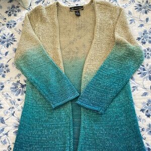 INC International Concepts Teal and Beige Cardigan